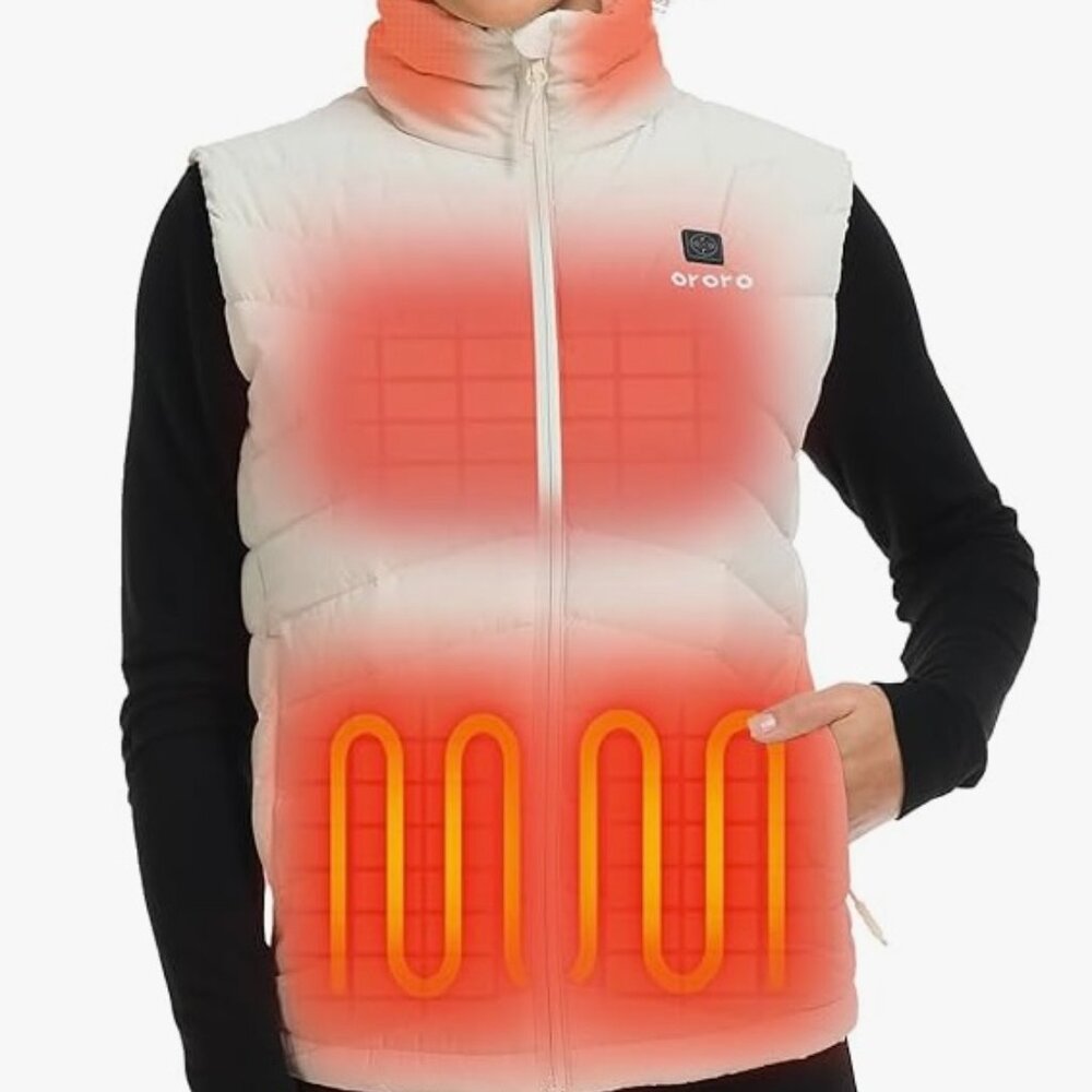 ORORO Women's Heated Down Vest with Battery Pack
